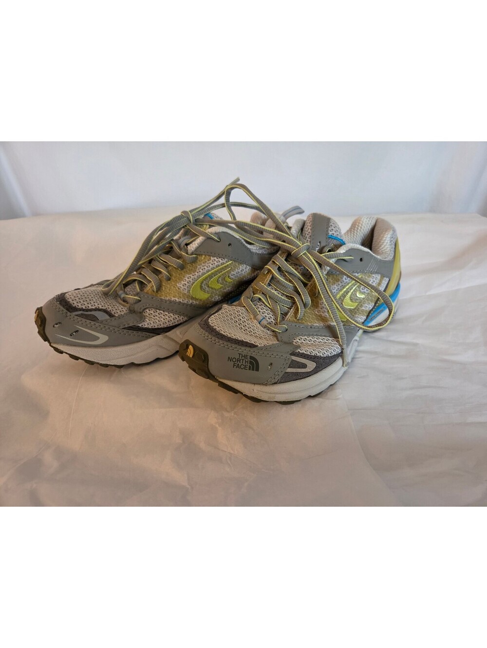 The North Face Womens 5.5 Trail Running Shoes Gray Green Blue OrthoLite
